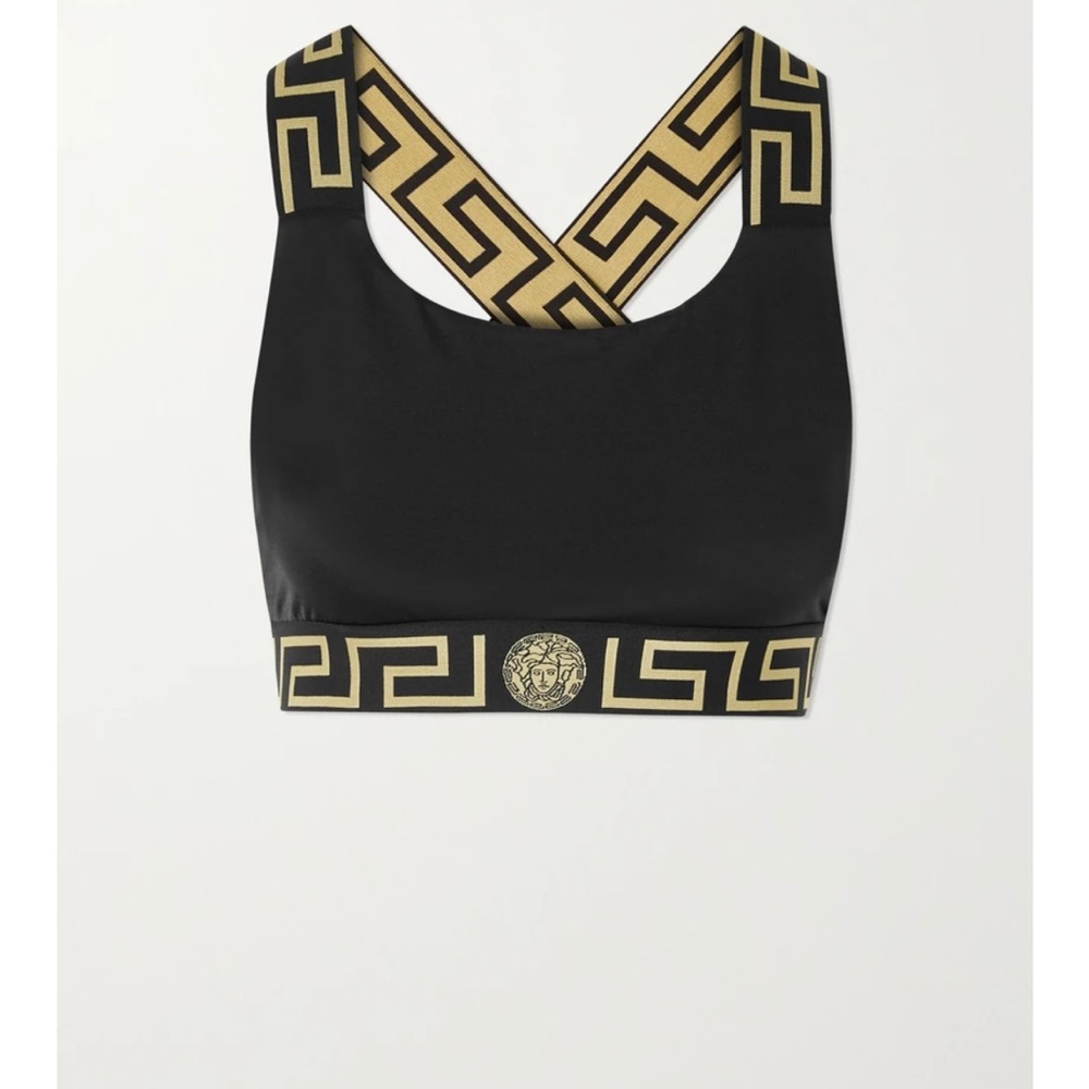 New Versace swim suit top bikini top size small size 2 = 4/6  *authentic*